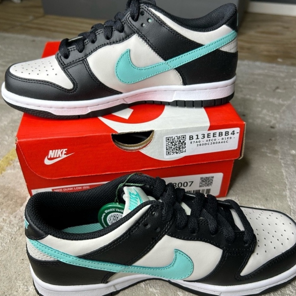 Nike Dunk Low Black and Light Blue Sneakers